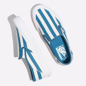 Vans Bayan Kaykay Ayakkabısı Vintage Rio Slip-On SF Çizgili/Mavi Outlet | 33416-159